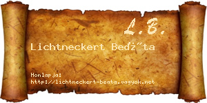 Lichtneckert Beáta névjegykártya