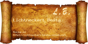 Lichtneckert Beáta névjegykártya